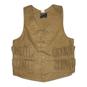 Vintage UTICA Duxbak Vest Mens 42 Brown Canvas Hunting Shooting Shell Loops Gun